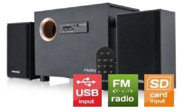 Microlab Subwoofer M-105R 2.1 10W (5W+2.5W*2) FM,USB,SD,REMOTE BLACK >40dB