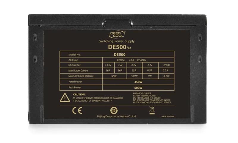 Power Unit DEEPCOOL DE500 V2 500W (350W) 230V 120mm PWM FAN/CB,EAC
