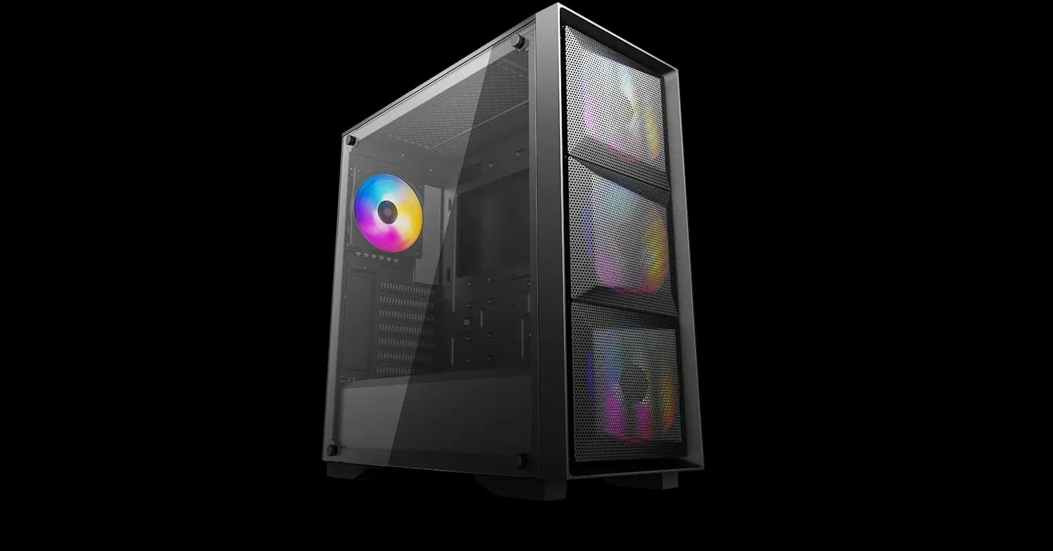 DEEPCOOL ATX MATREXX 50 MESH 4FS w/o PSU 1*USB 3.0 4xRGB FANS Mesh front panel Fully black