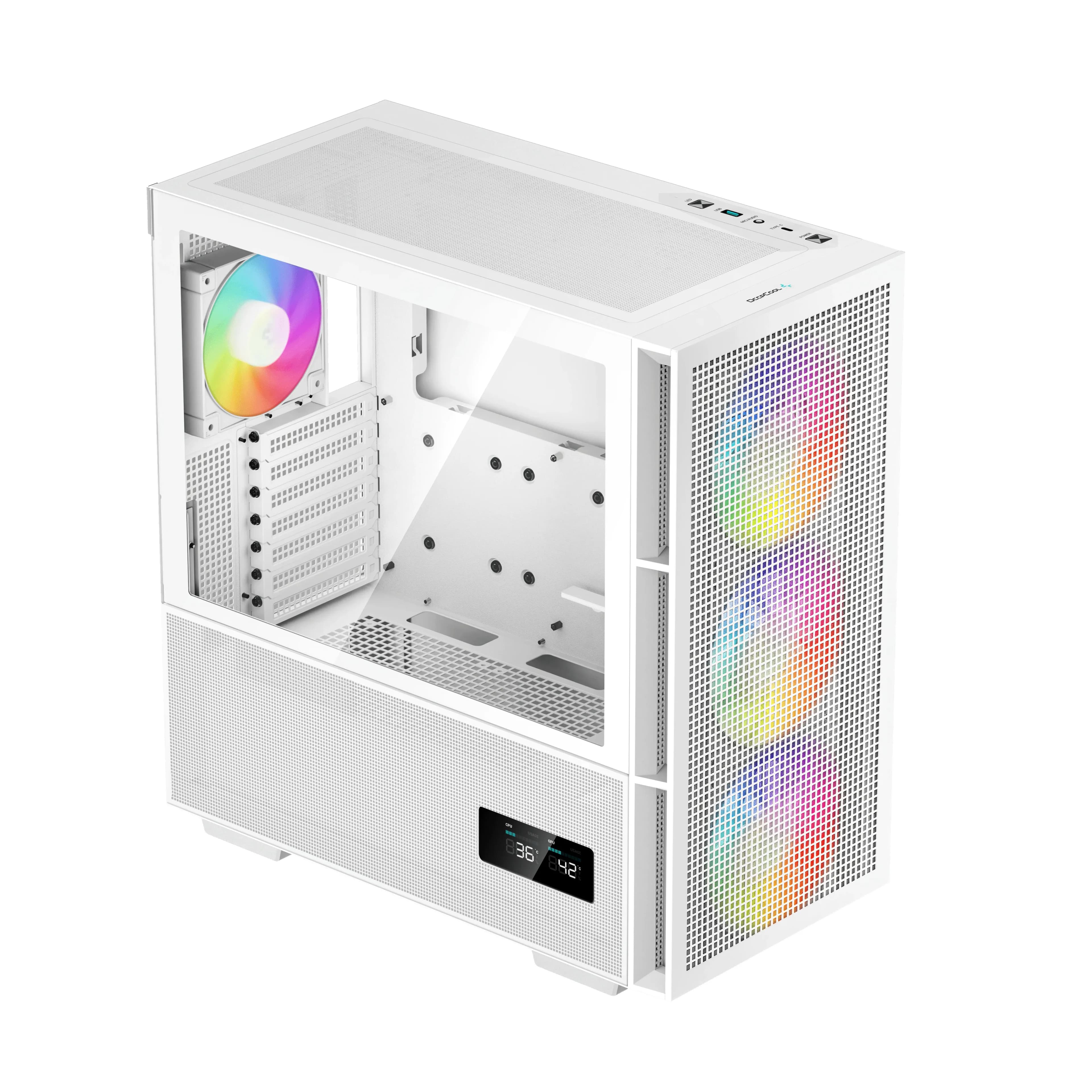 DEEPCOOL EATX CH560 DIG. WH WHITE w/o PSU USB3.0×2 Type-C*1 ARGB 3*140mm+1×120mm FAN (360mm)