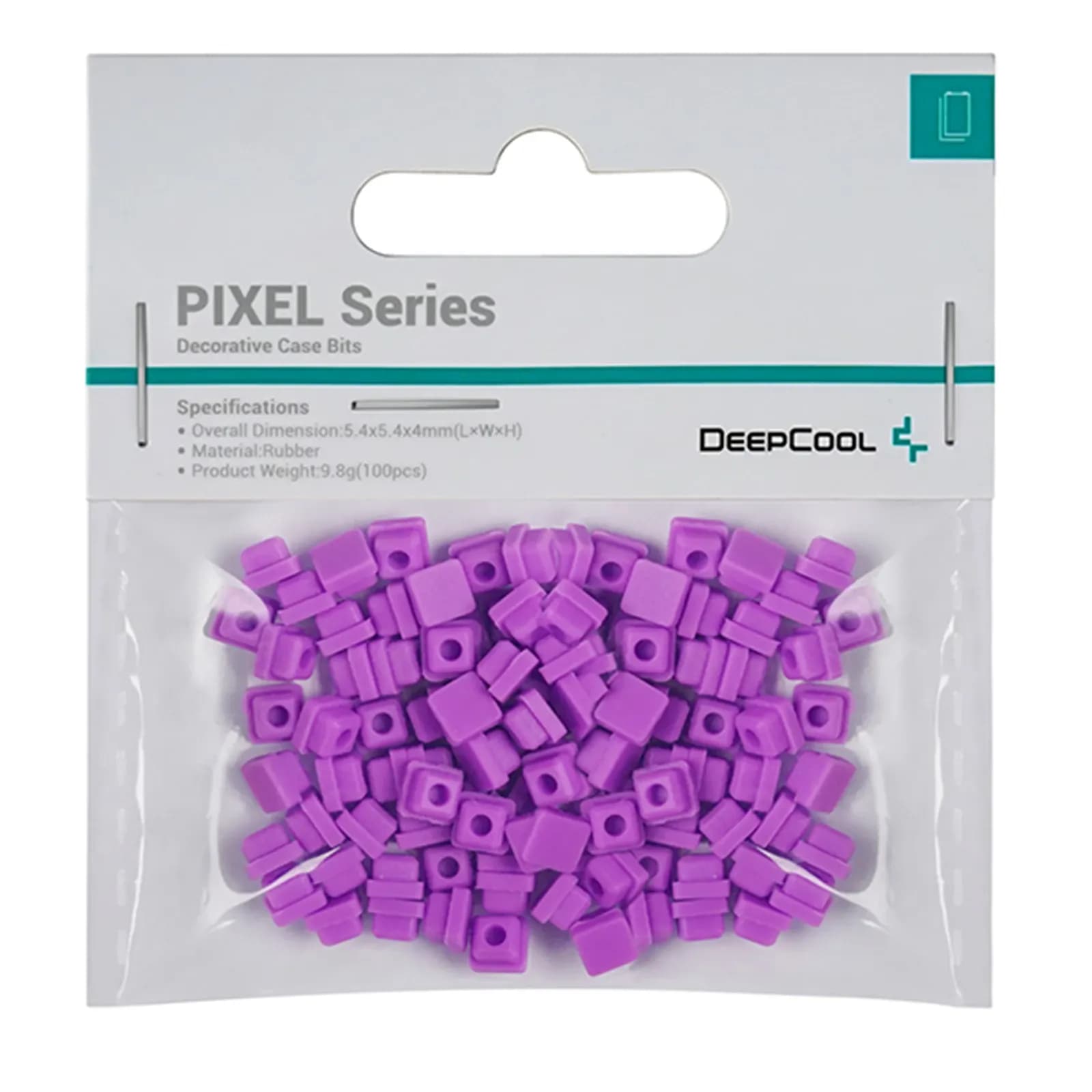 Декоративный резиновый элемент DEEPCOOL PIXEL TV для корпусов DEEPCOOL MESH (100 pcs pack), фиолет.