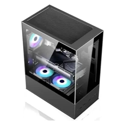 DELUX mATX DLC-DS1113 GAMING 341*200*452mm BLACK TAC 2.0 USB2.0+3.0 3*RGB FAN W/O PSU