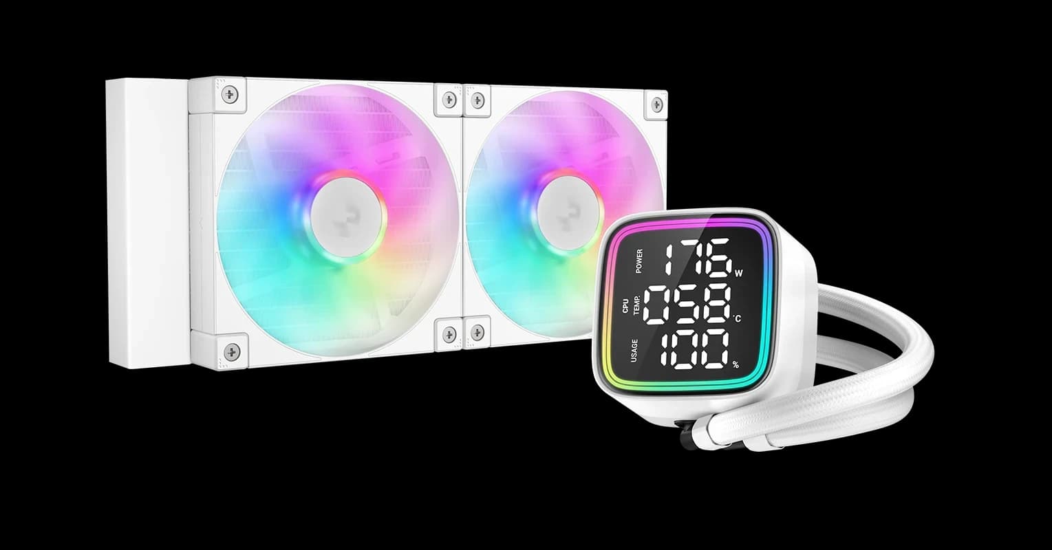 DEEPCOOL LD240 WH ARGB WHITE 120*2 FAN DIG. CPU STATUS LGA20xx/1700/1200/115*/AMD