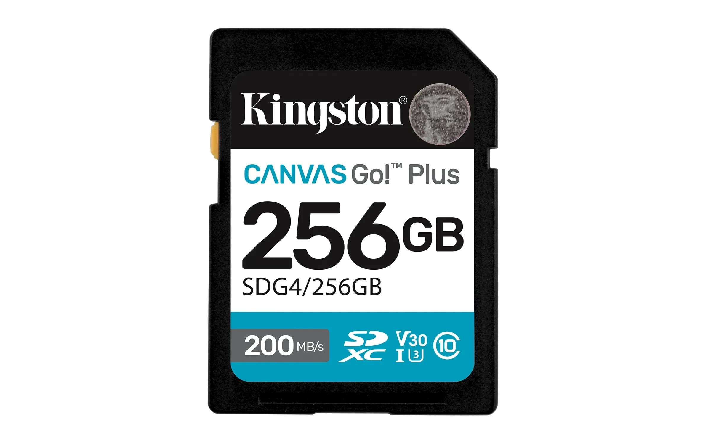 Secure Digital SDXC CL10 256GB KINGSTON Canvas Go Plus G4 200R U3 V30