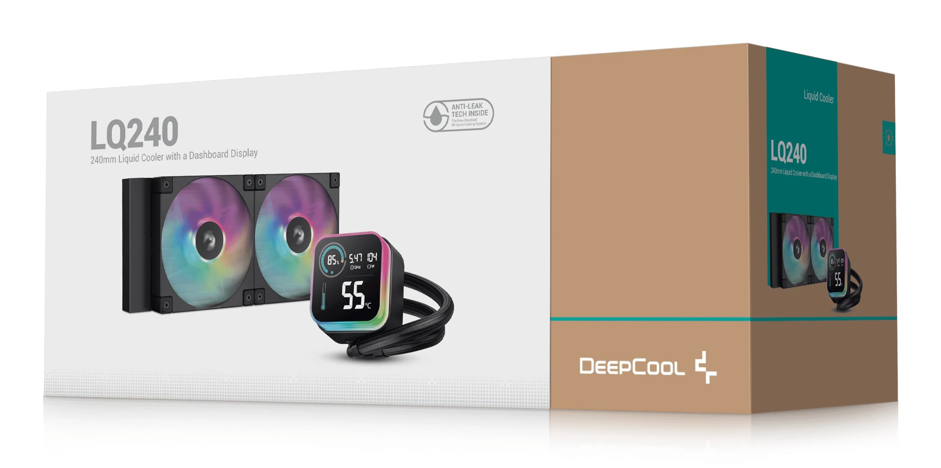 DEEPCOOL LQ240 ARGB 120*2 FAN, LED DIGITAL DISPLAY, LGA20xx/1700/1200/115*/AMD