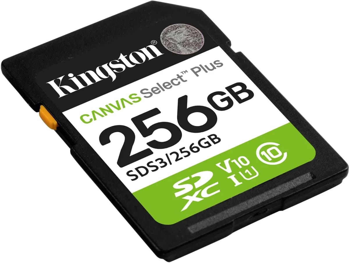 Secure Digital SDXC CL10 256GB KINGSTON Canvas Select Plus G3 150R C10 UHS-I U1 V10