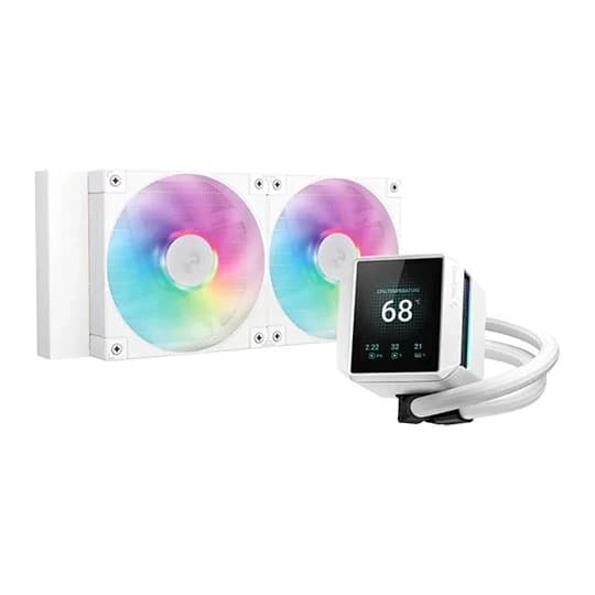 DEEPCOOL MYSTIQUE 240 WH WHITE ARGB 120*2PWM ARGB FAN 2.8” 640x480TFT PUMP LGA20xx/1700/1200/115*