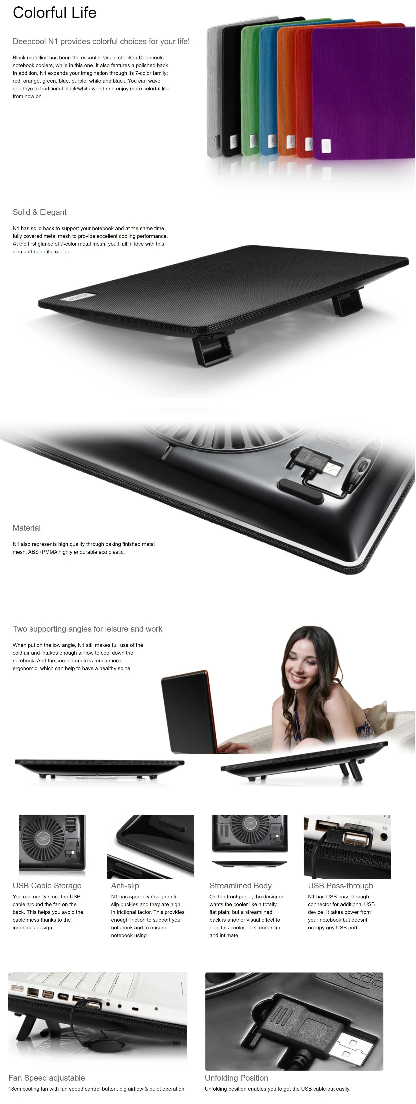 Cooler for notebook DEEPCOOL N1 BLACK 15,6"