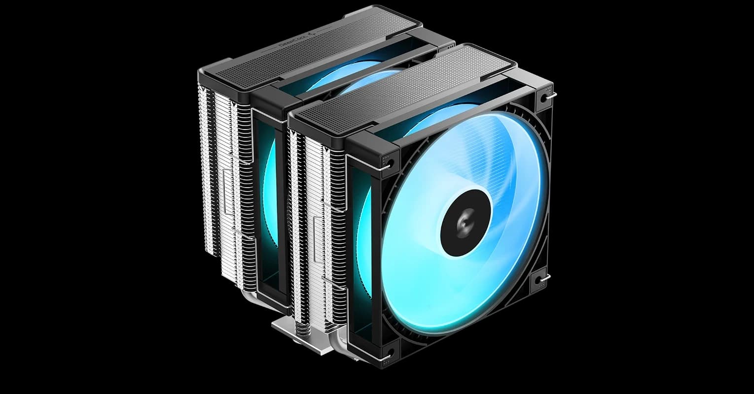 CPU cooler DEEPCOOL AG620 G2 BK ARGB LGA1700/1851/AMD 2x120mm 300-1950rpm,6HP