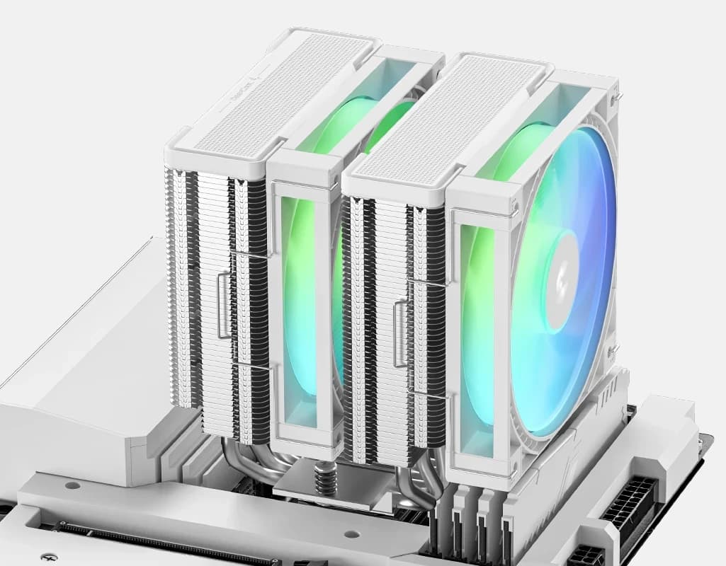 CPU cooler DEEPCOOL AG620 G2 WH LGA1700/1851/AMD 2x120mm 300-1950rpm,6HP