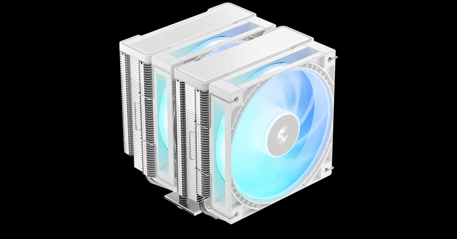 CPU cooler DEEPCOOL AG620 G2 WH LGA1700/1851/AMD 2x120mm 300-1950rpm,6HP