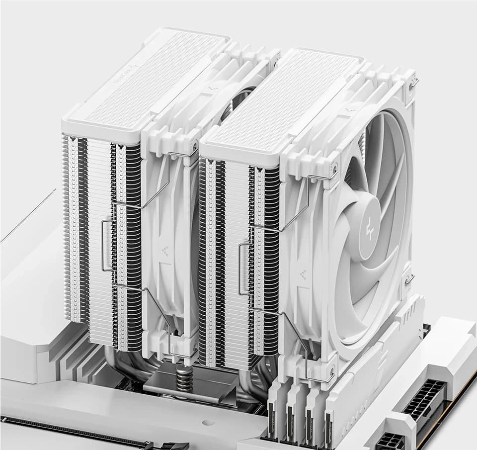 CPU cooler DEEPCOOL AG620 G2 WH LGA1700/1851/AMD 2x120mm 300-1950rpm,6HP
