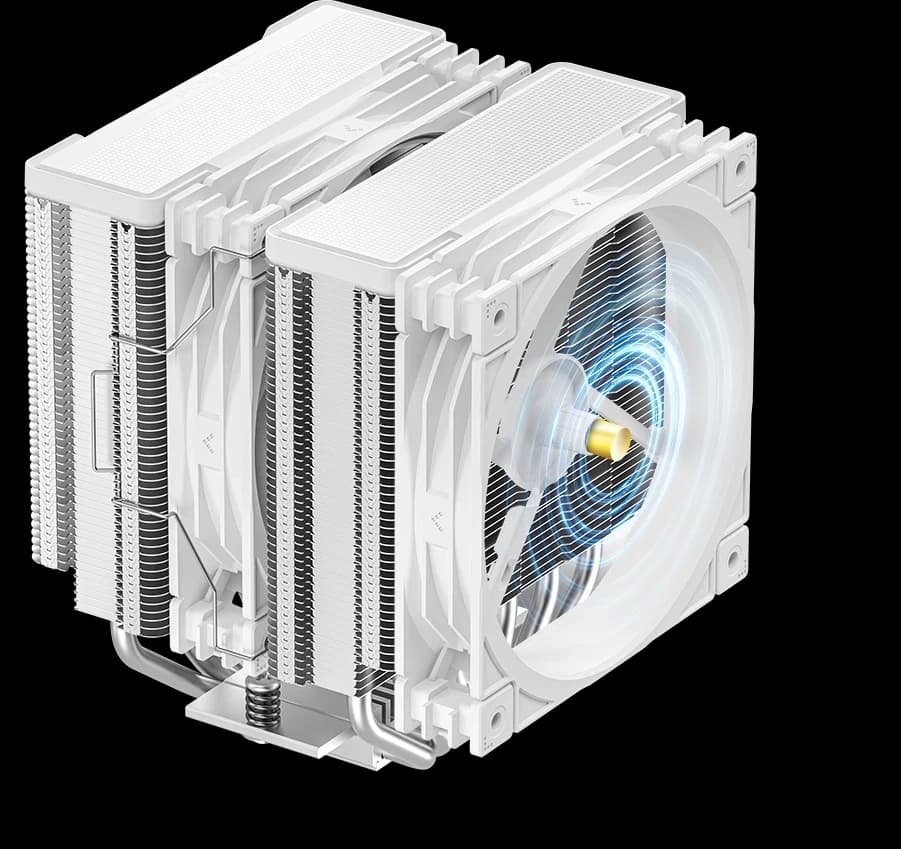 CPU cooler DEEPCOOL AG620 G2 WH LGA1700/1851/AMD 2x120mm 300-1950rpm,6HP