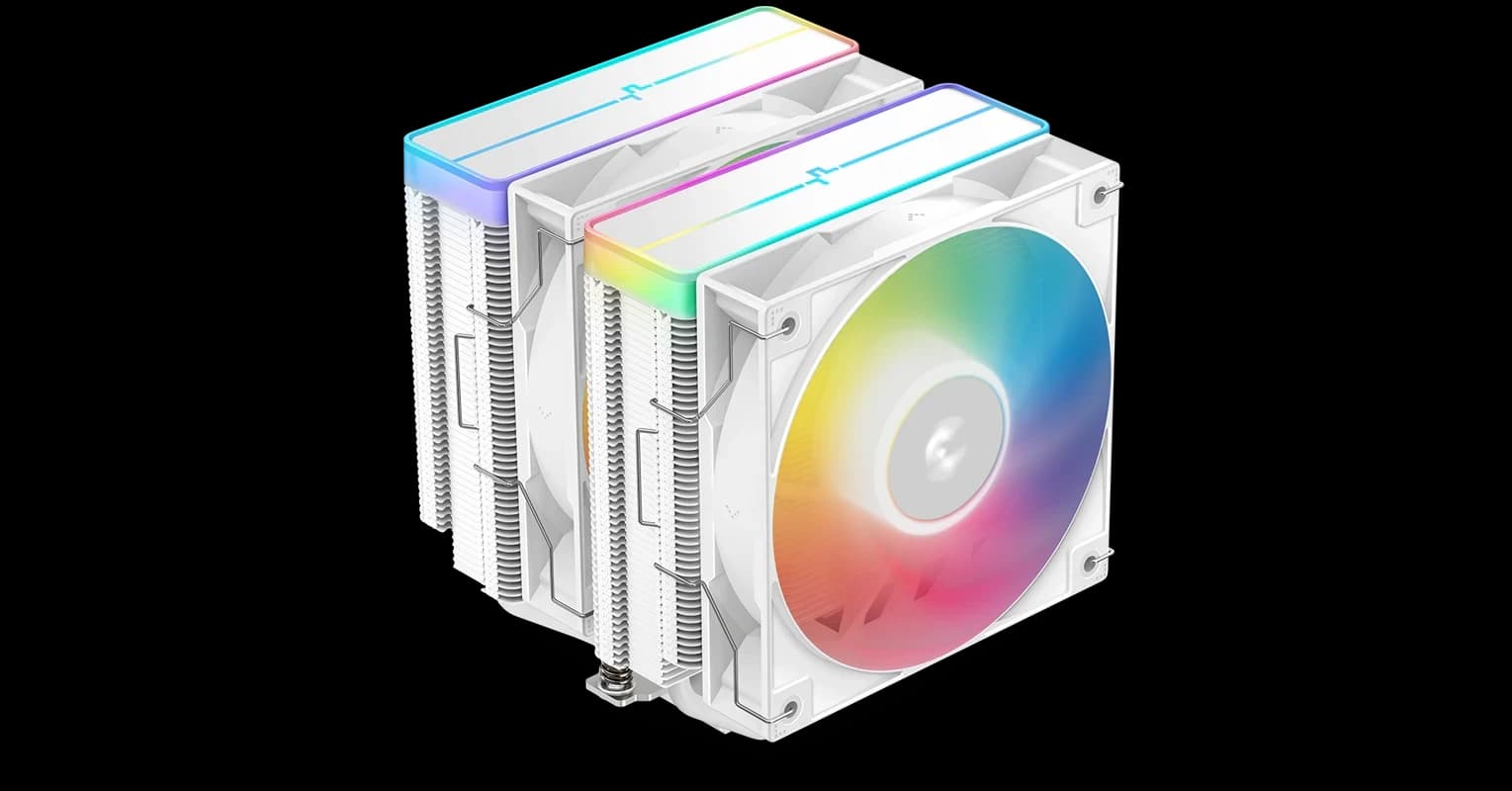 CPU cooler DEEPCOOL AG620 V2 WH ARGB LGA115*/1700/1200/20*/AMD 2x120mm 300-1950rpm,6HP