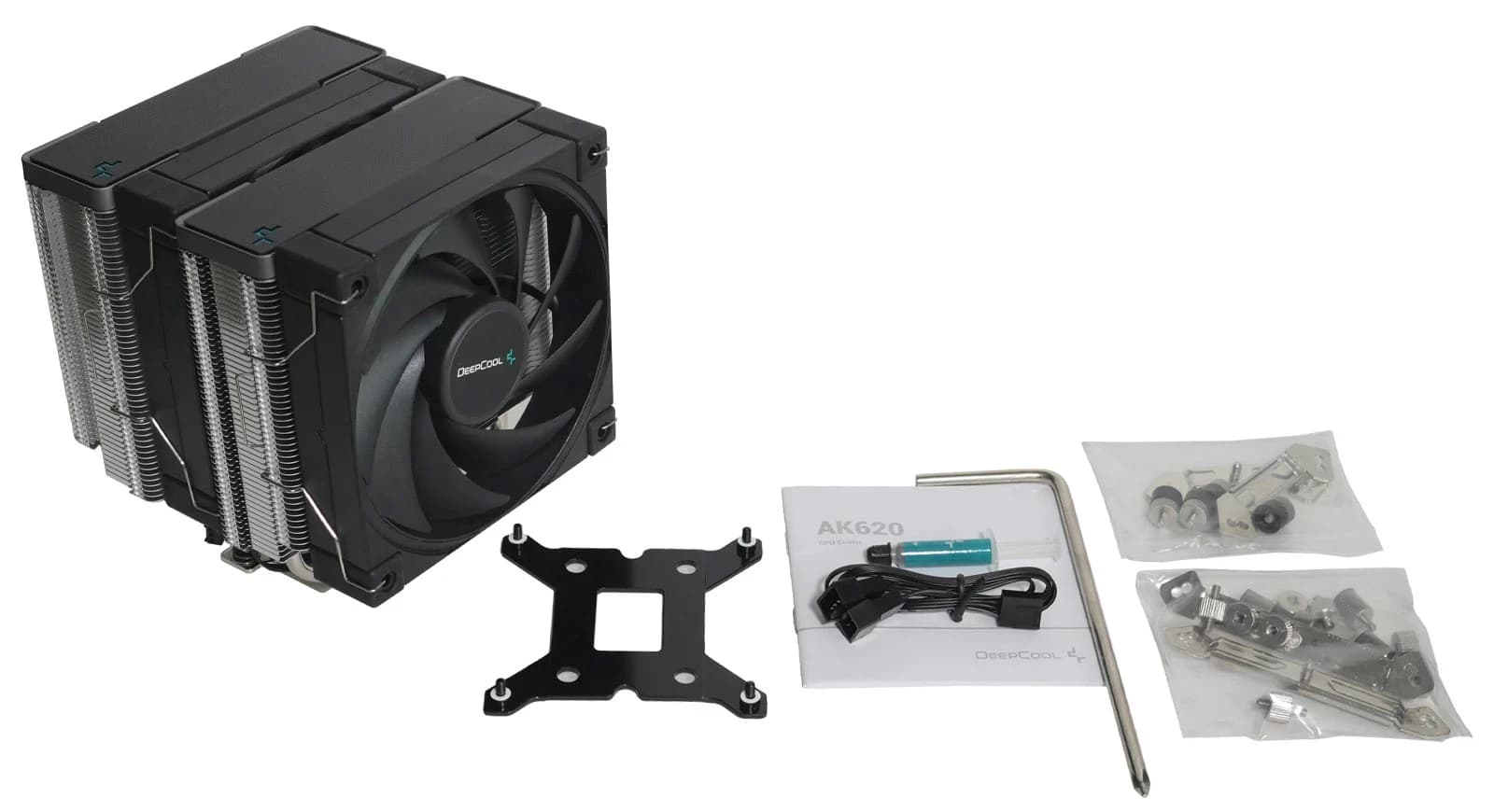 CPU cooler DEEPCOOL AK620 LGA1700/1200/115*/20**/AMD 2x120mm Black PWM FDB fan,500-1850rpm,6HP