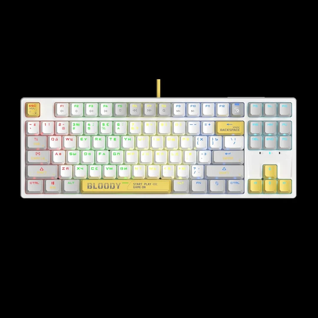 Клавиатура A4Tech Bloody S87 Energy White, EN/RU