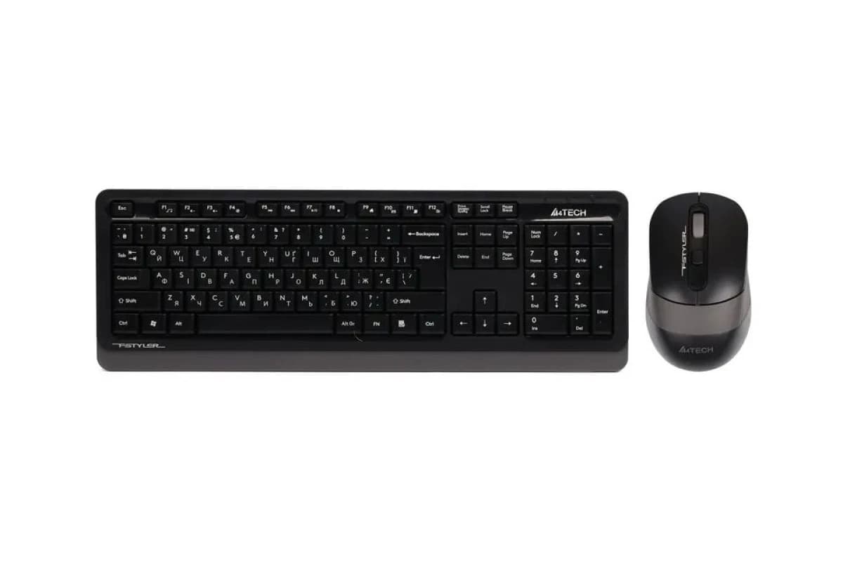 Беспроводная клавиатура + мышь A4Tech Fstyler FG1010 (FG10+FGK10), мембранная, 104btns, 2000dpi, 4btns, USB,