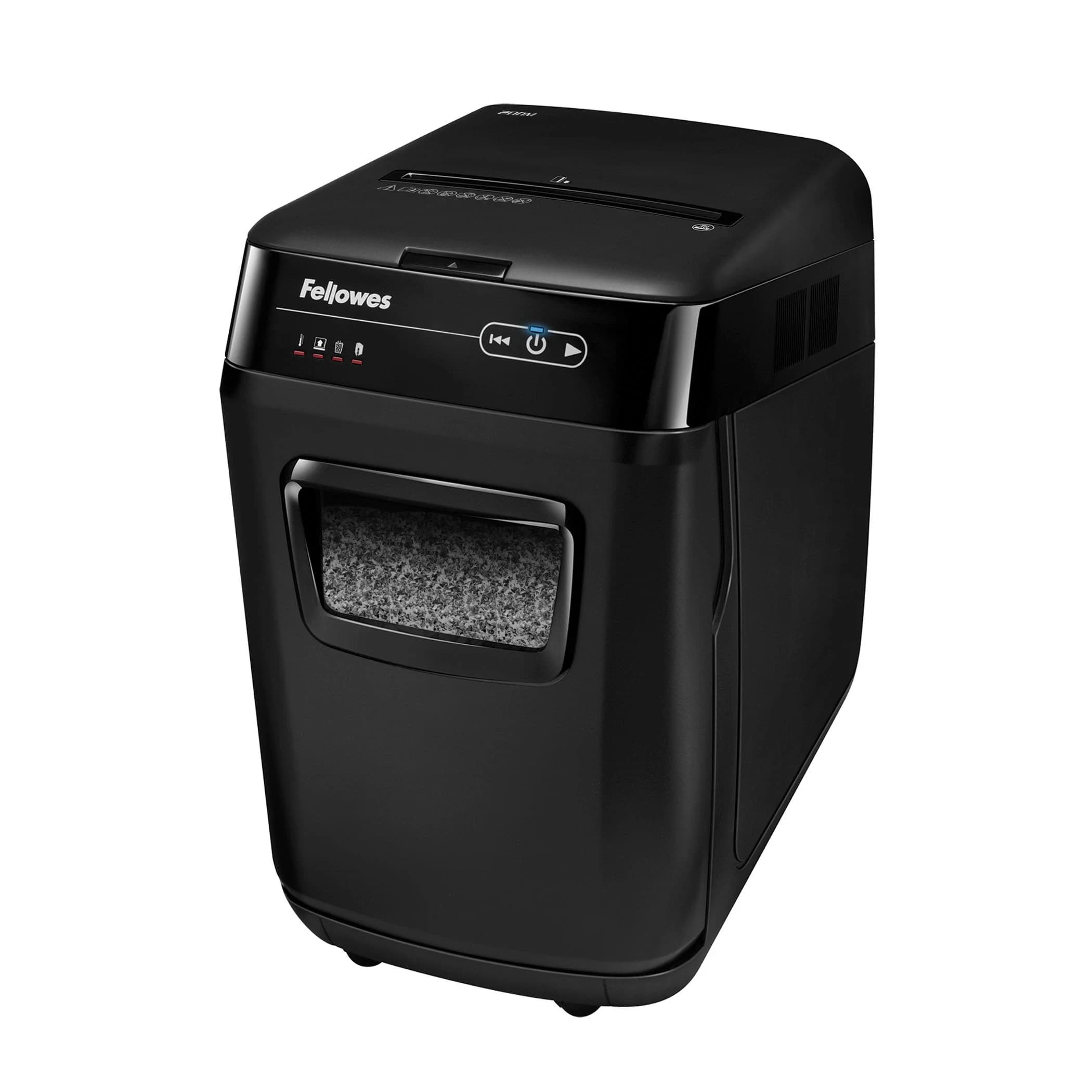 Уничтожитель документов Fellowes AUTOMAX 200M (P-5, 2x14 мм, 200 листов, 32 л) черный