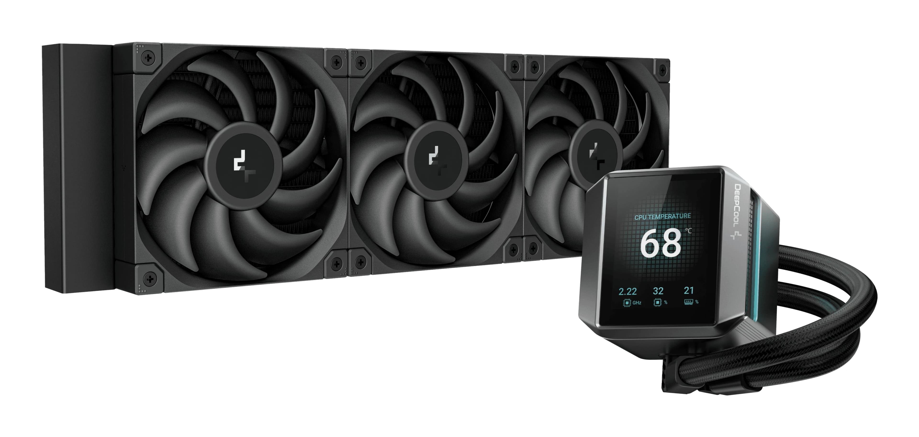 Система жидкостного охлаждения DeepCool MYSTIQUE 360 (120 мм, ARGB, TFT-LCD) чёрный